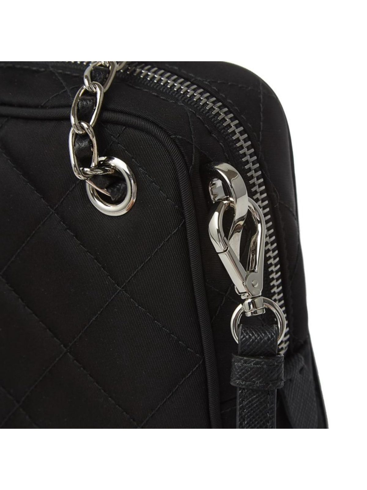 Prada Re-Edition Nylon Quilted Black Triangle Logo Crossbody Bag