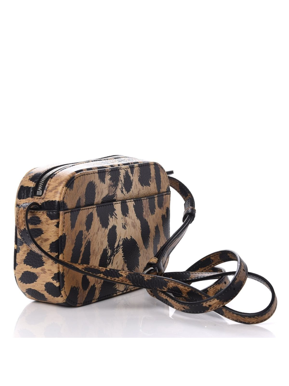 Balenciaga Calfskin Logo Printed Leopard XS Everyday Camera Bag