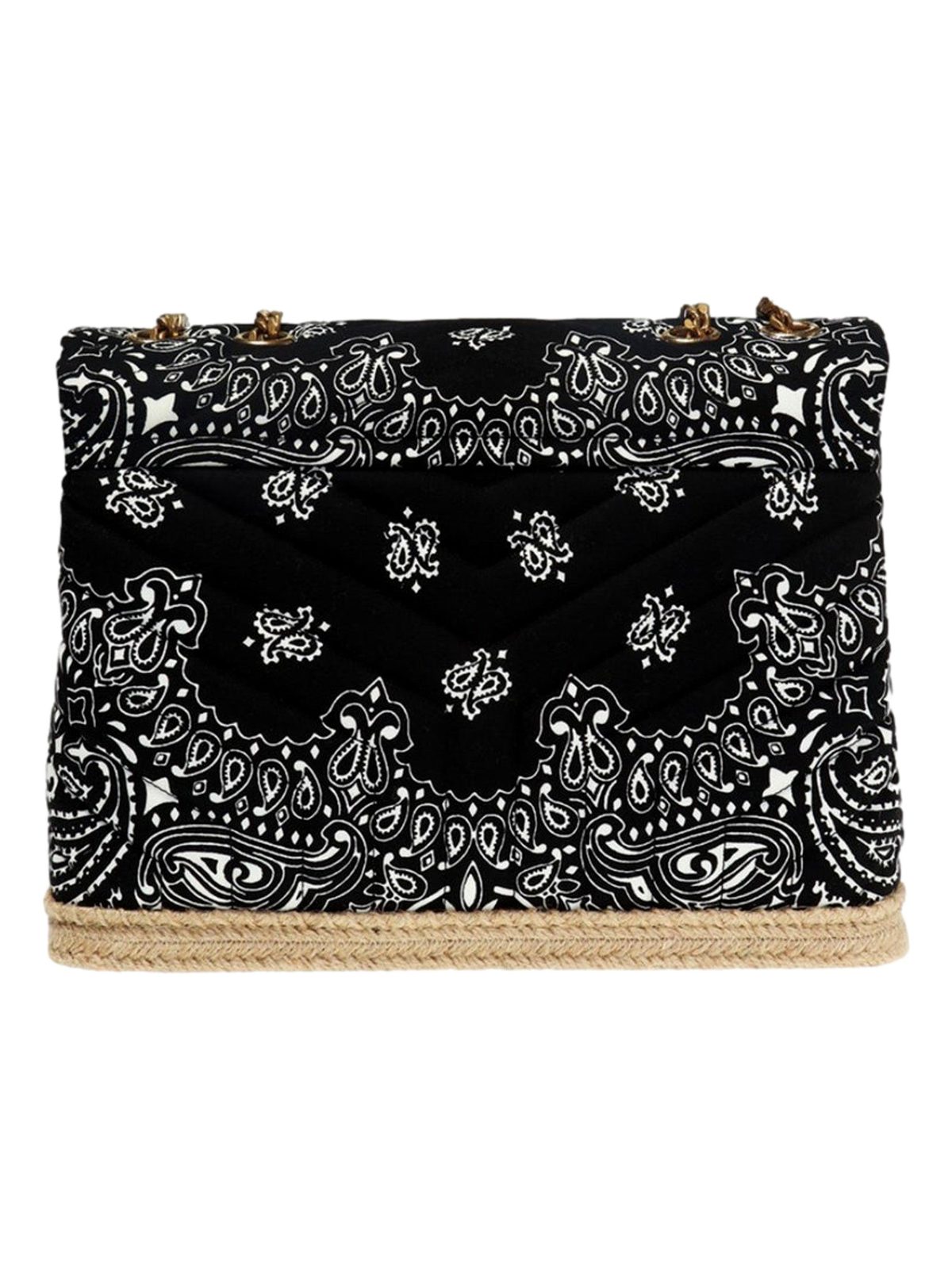 Saint Laurent Loulou Black Paisley Quilted Cross Body Bag
