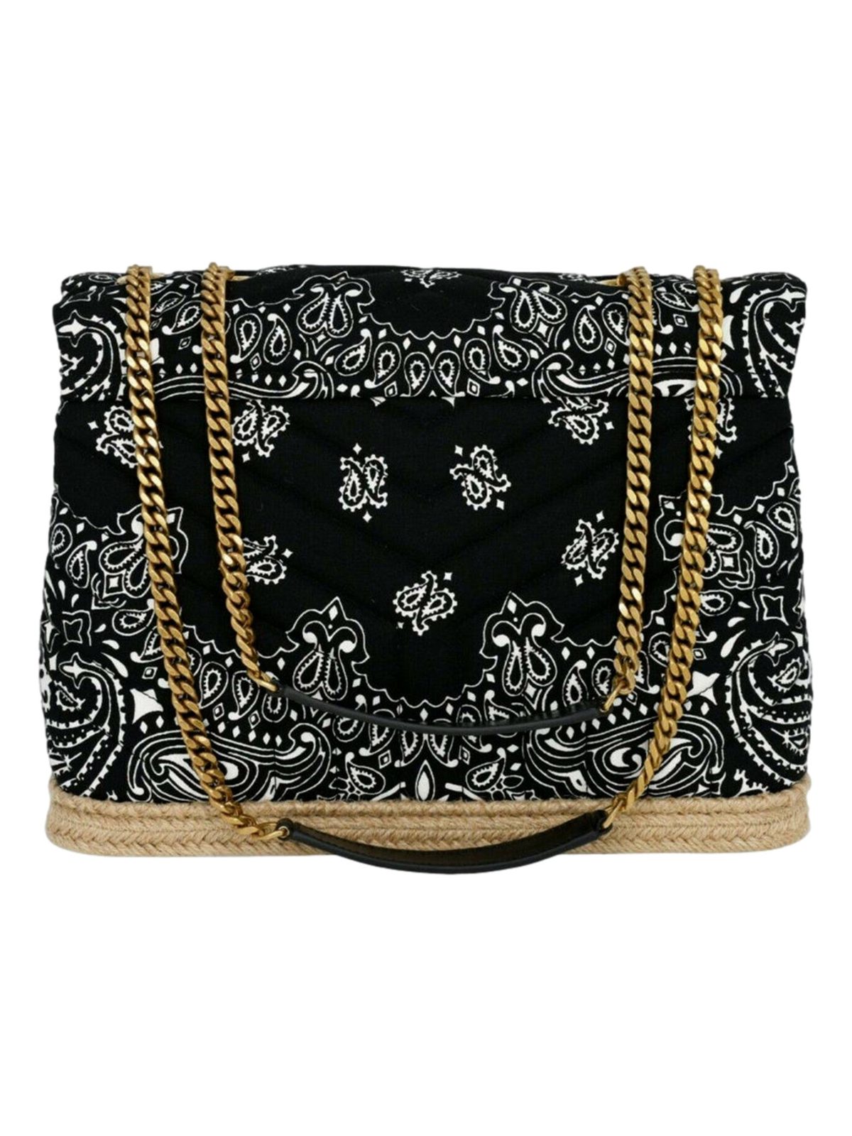 Saint Laurent Loulou Black Paisley Quilted Cross Body Bag
