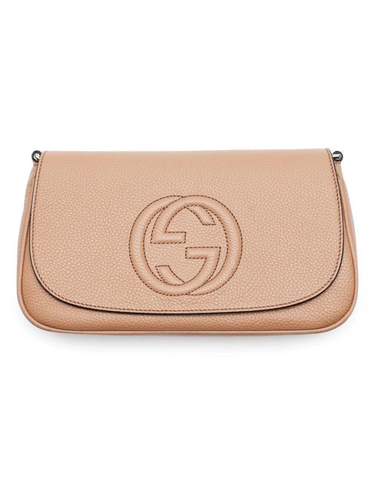 Gucci Soho Disco Beige GG Leather Tassel Chain Crossbody Flap Bag
