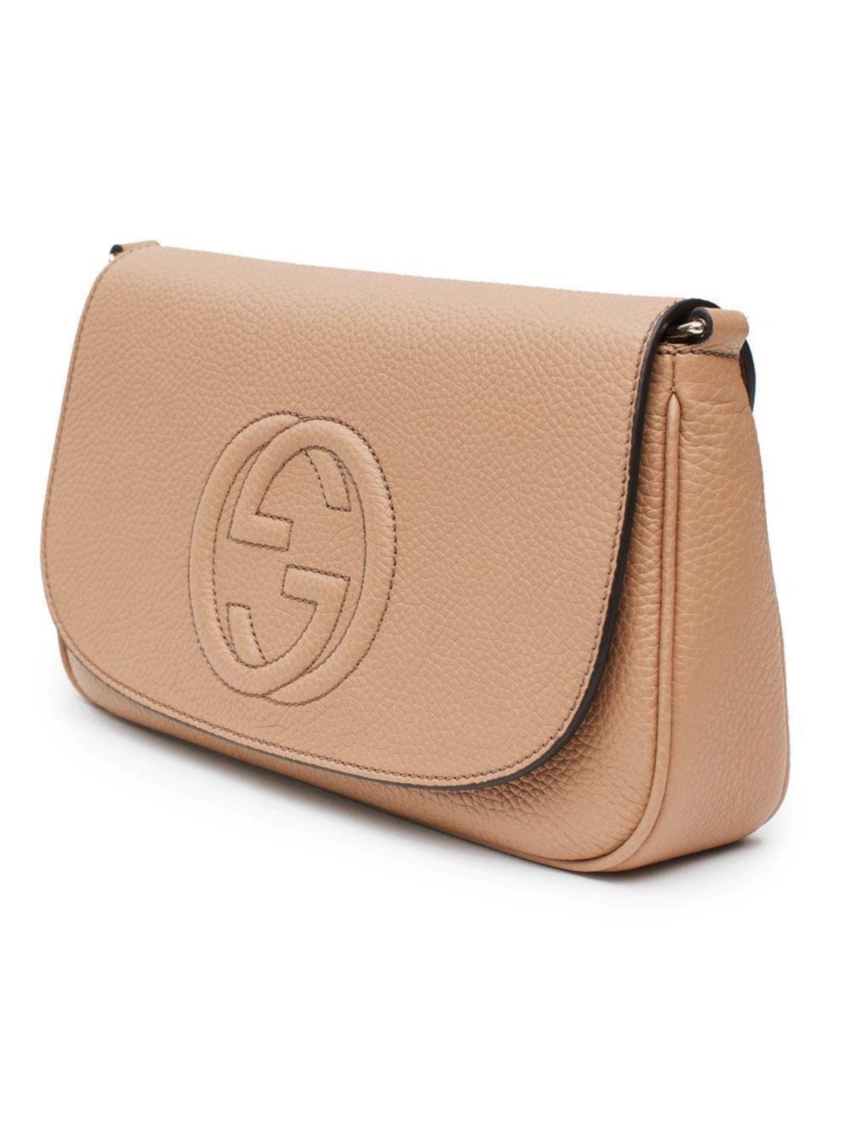 Gucci Soho Disco Beige GG Leather Tassel Chain Crossbody Flap Bag