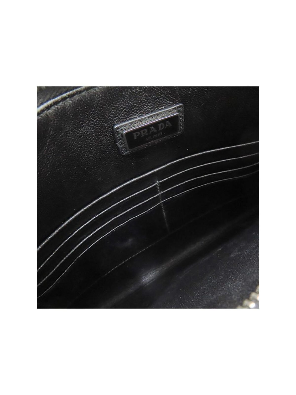 Prada Black Saffiano Voyage Leather Clutch Document Holder