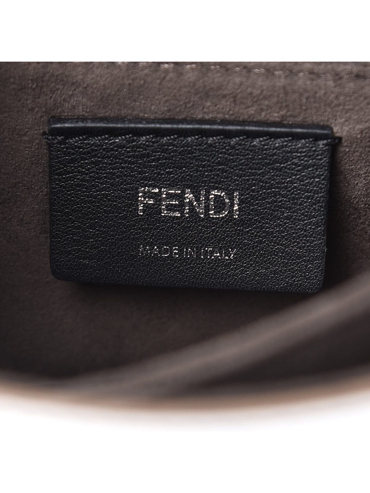 Fendi Kan I Metallic Silver Calfskin Scalloped Studded Bag