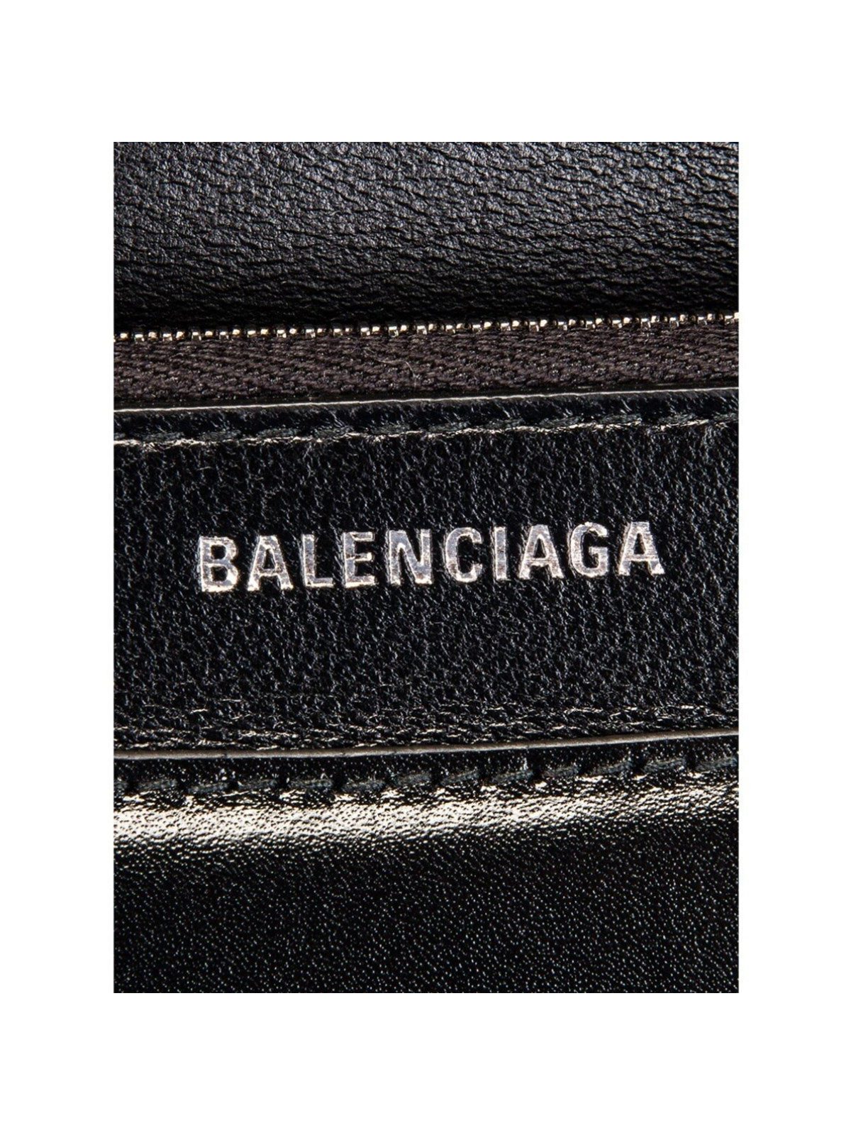 Balenciaga Black Shiny Calfskin Leather Chain Wallet Shoulder Bag