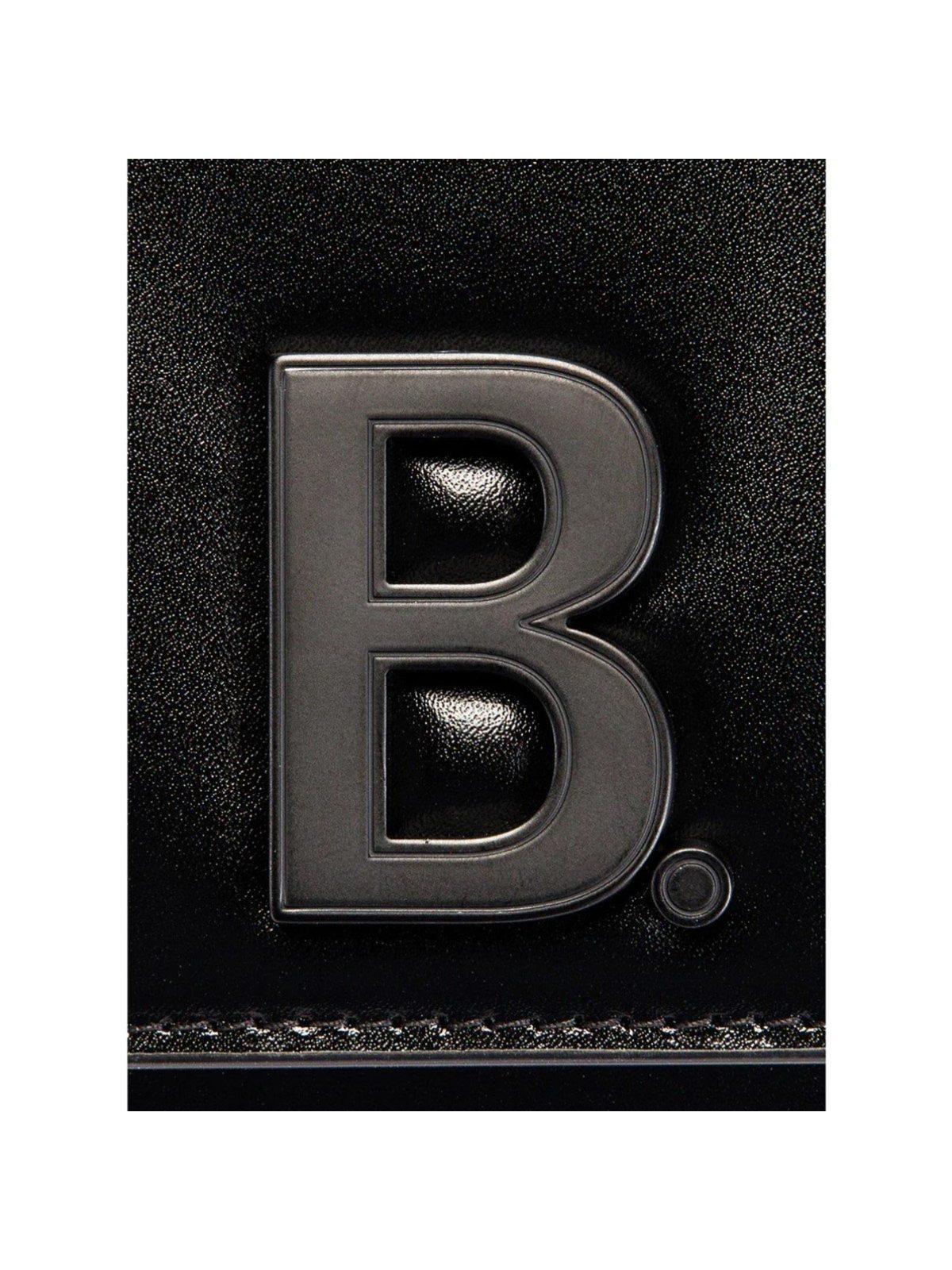 Balenciaga Black Shiny Calfskin Leather Chain Wallet Shoulder Bag