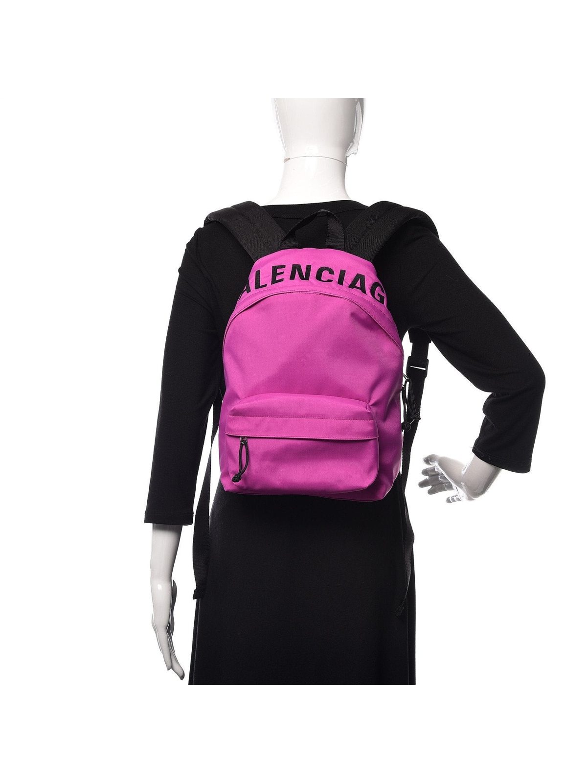 Balenciaga Wheel Sport Backpack Pink Fuchsia Nylon Logo