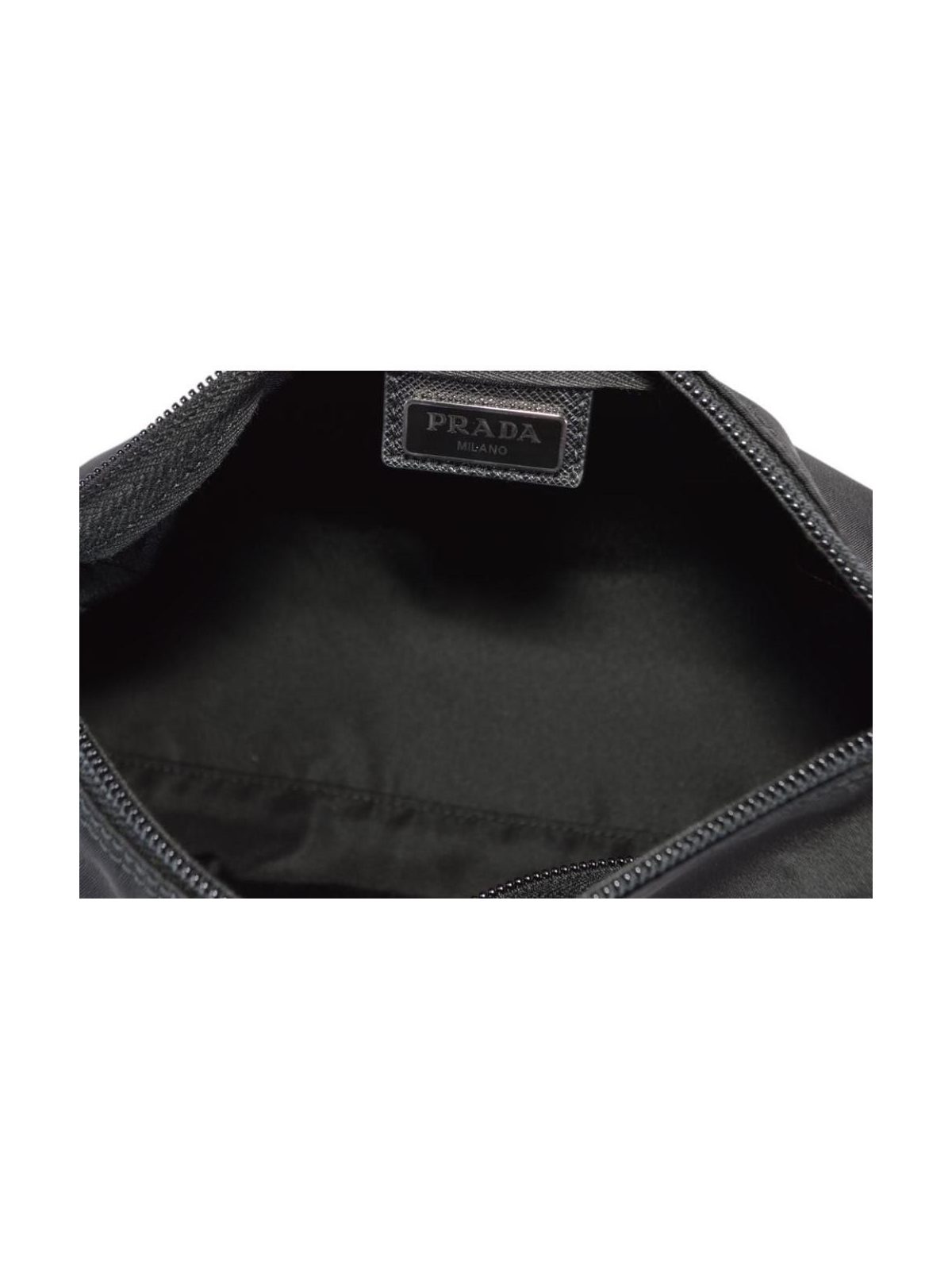 Prada Black Tessuto Nylon Medium Cosmetic Case Clutch