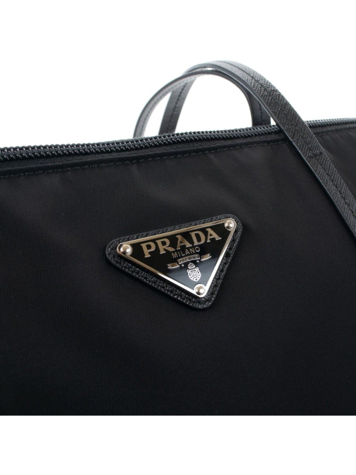 Prada Tessuto Nylon Black Convertible Shopping Tote