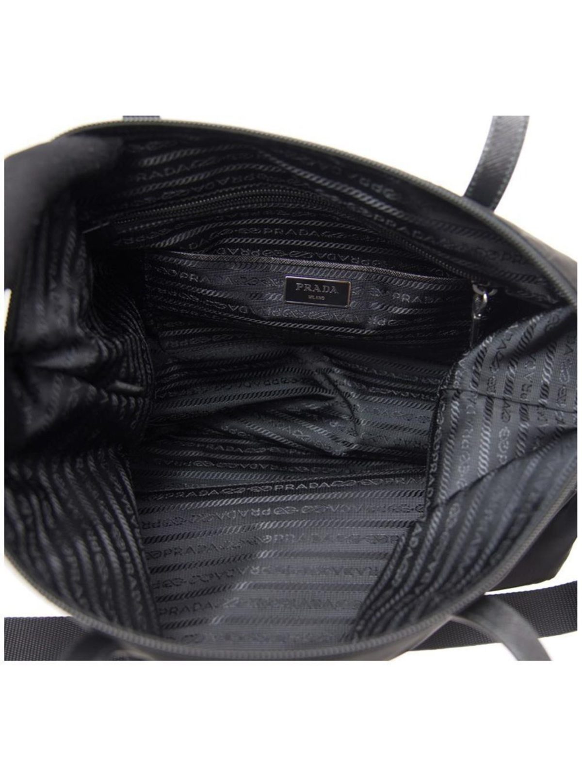 Prada Tessuto Nylon Black Convertible Shopping Tote