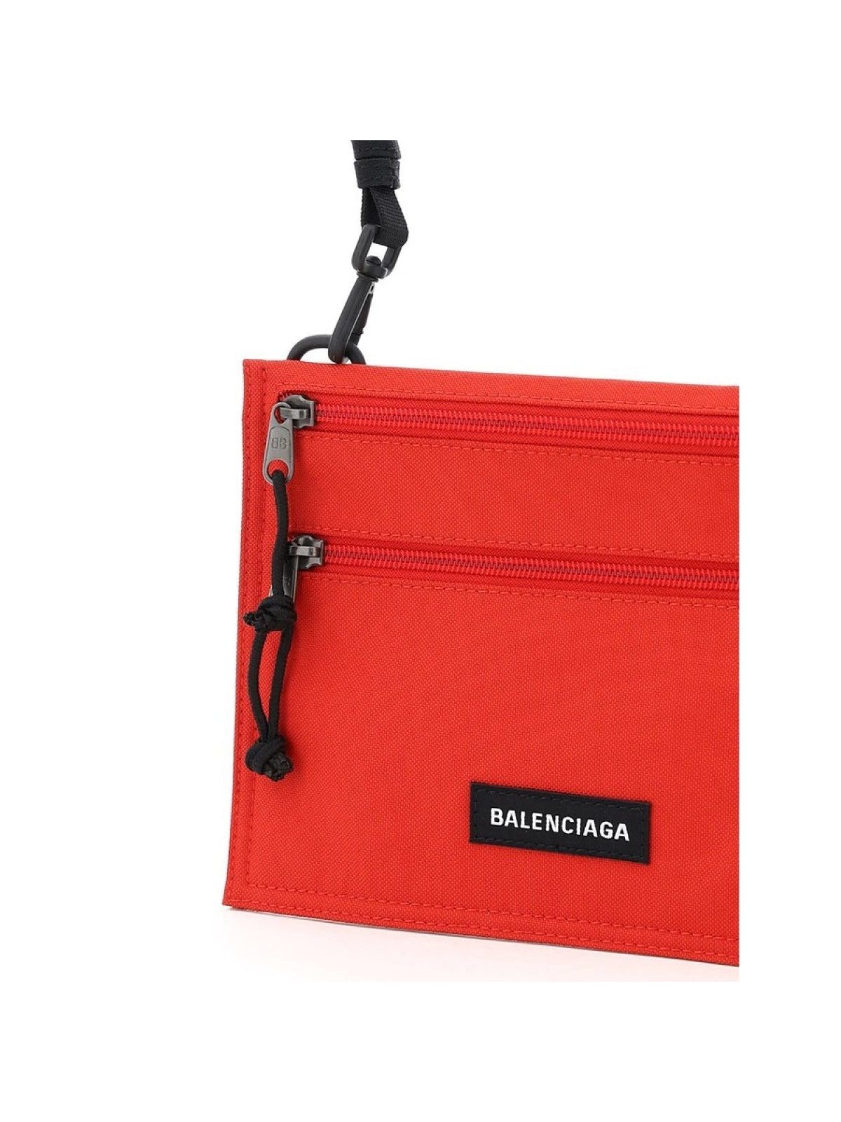 Balenciaga Explorer Bright Red Nylon Pouch Crossbody Bag