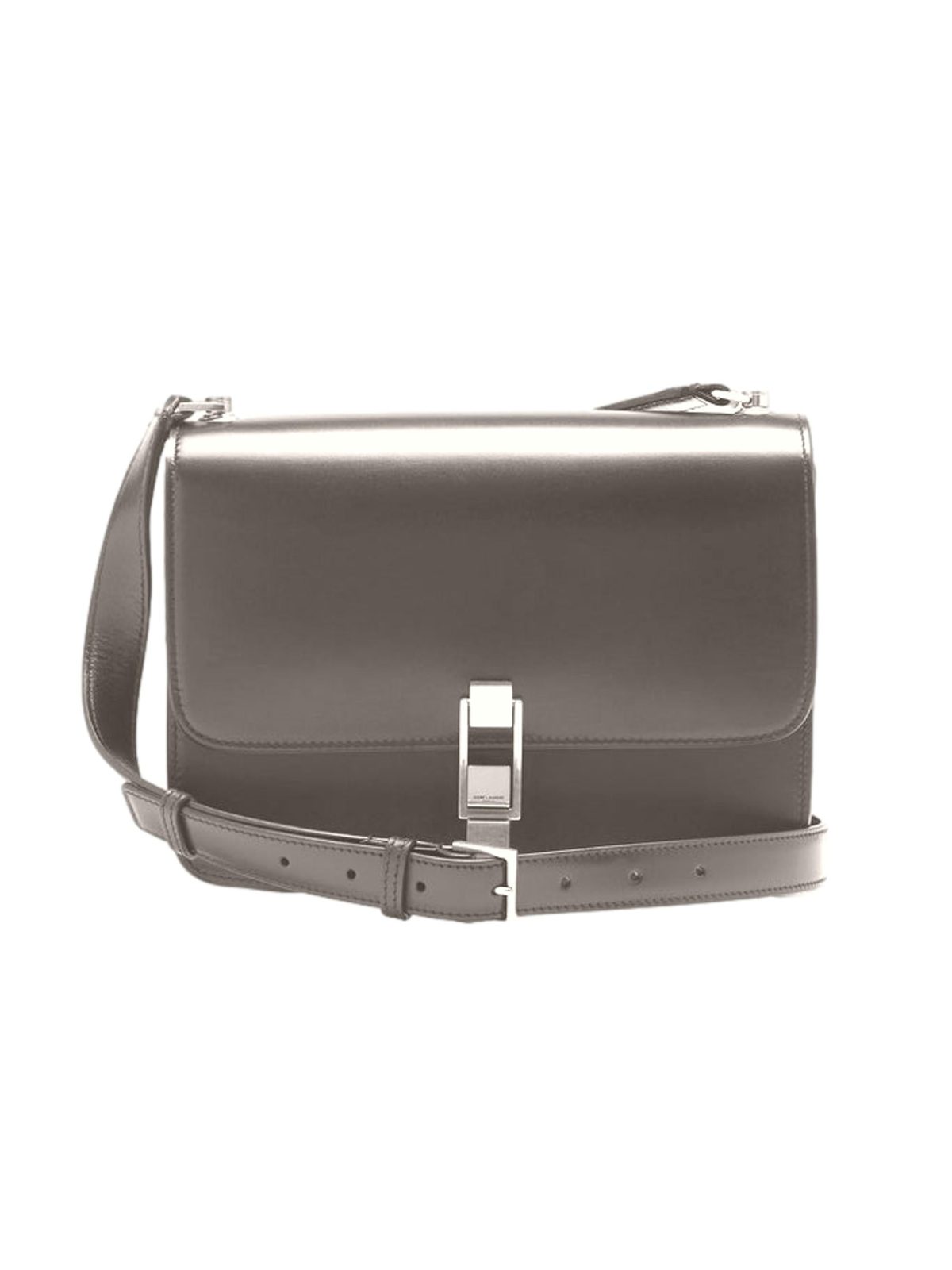 Saint Laurent Carré Shoulder Bag Taupe Calfskin Leather