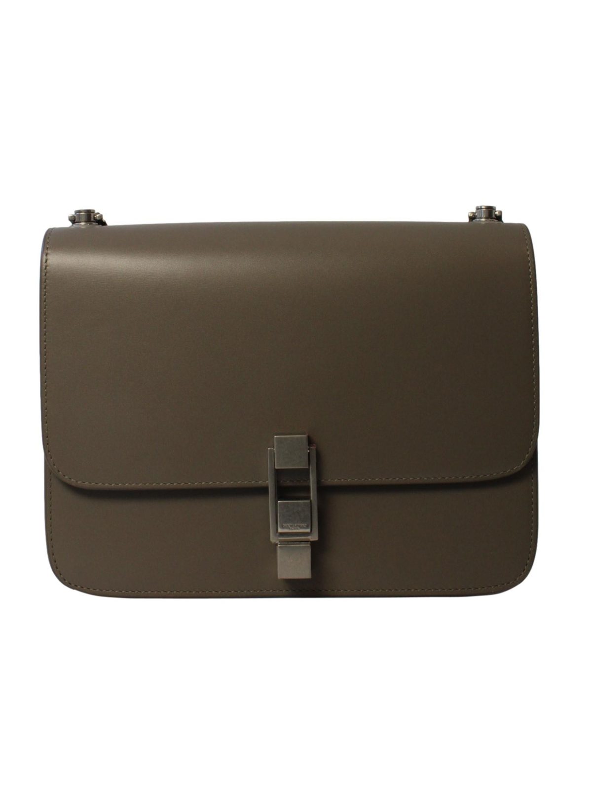 Saint Laurent Carré Shoulder Bag Taupe Calfskin Leather