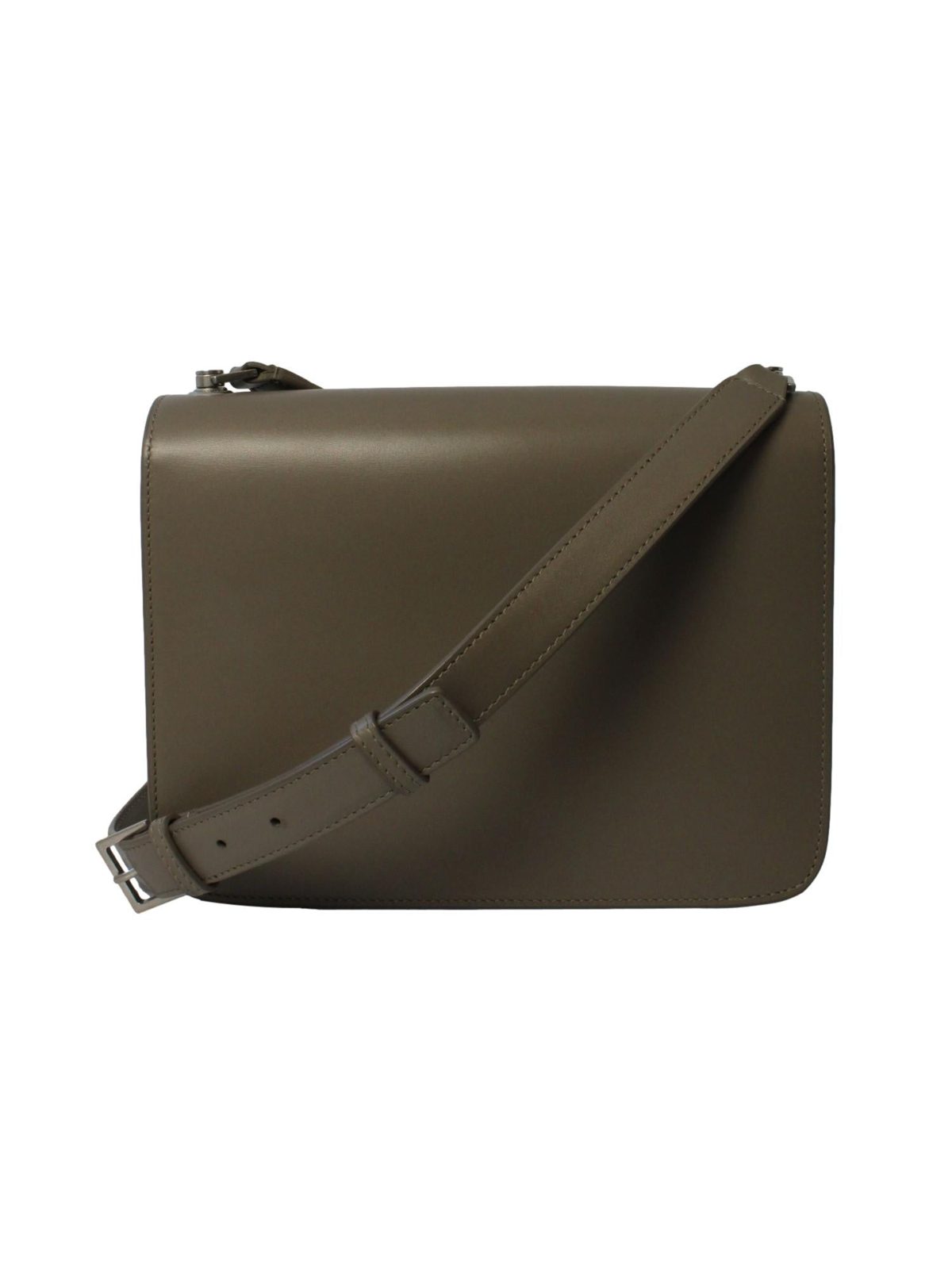 Saint Laurent Carré Shoulder Bag Taupe Calfskin Leather