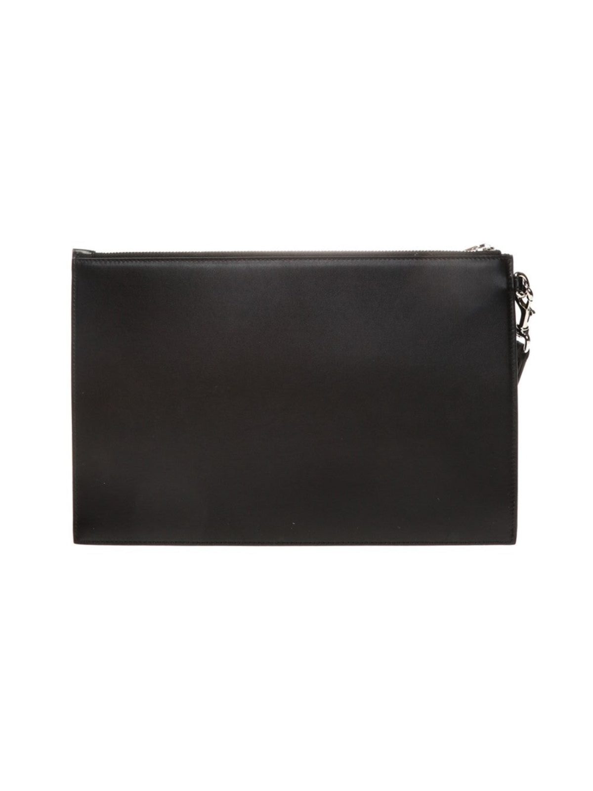 Gucci Blade Embroidered Black Leather Pouch Wristlet Clutch Bag