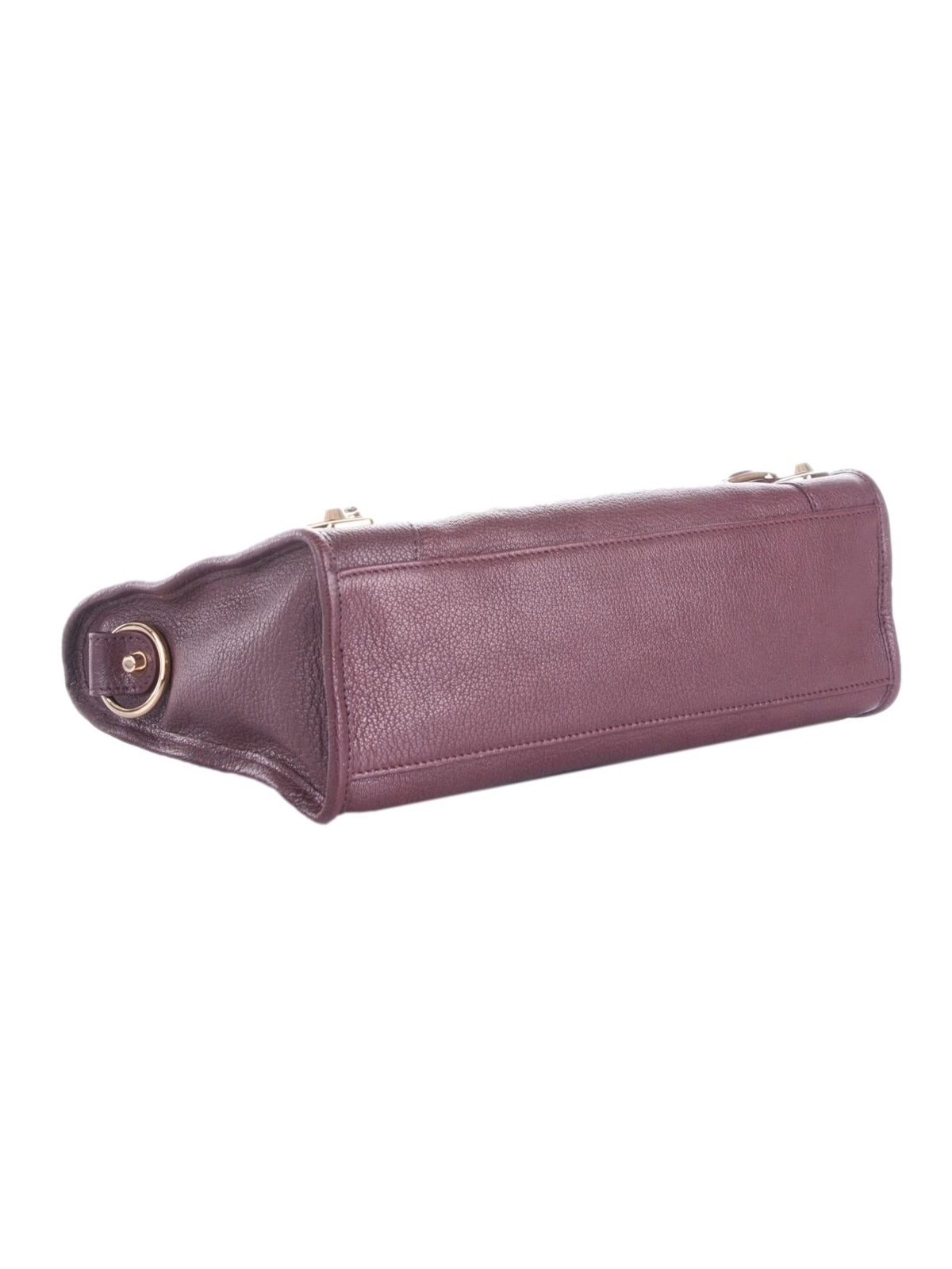 Balenciaga City Small Purple Goat Leather Shoulder Bag with Gold Hardware