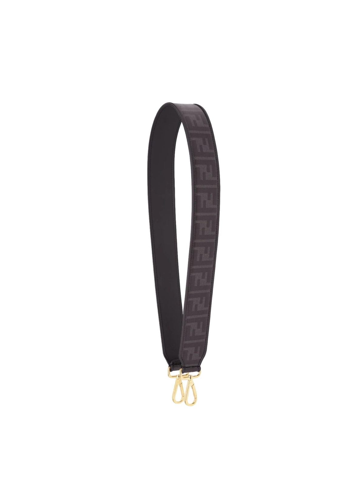 Fendi Strap You FF Zucca Black Glazed Canvas Shoulder Strap
