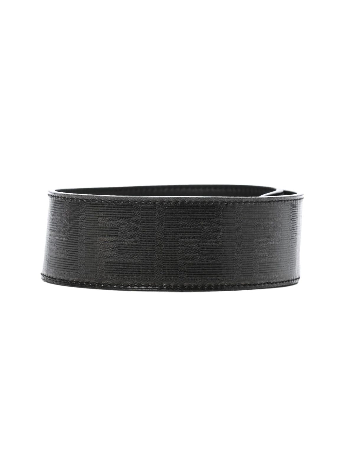 Fendi Strap You FF Zucca Black Glazed Canvas Shoulder Strap