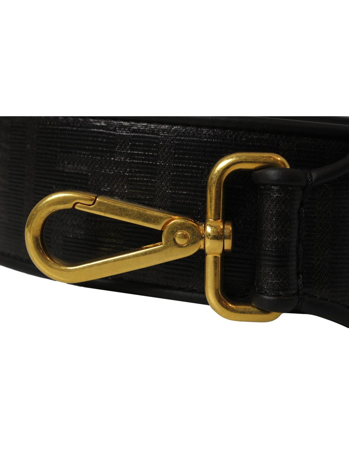 Fendi Strap You FF Zucca Black Glazed Canvas Shoulder Strap