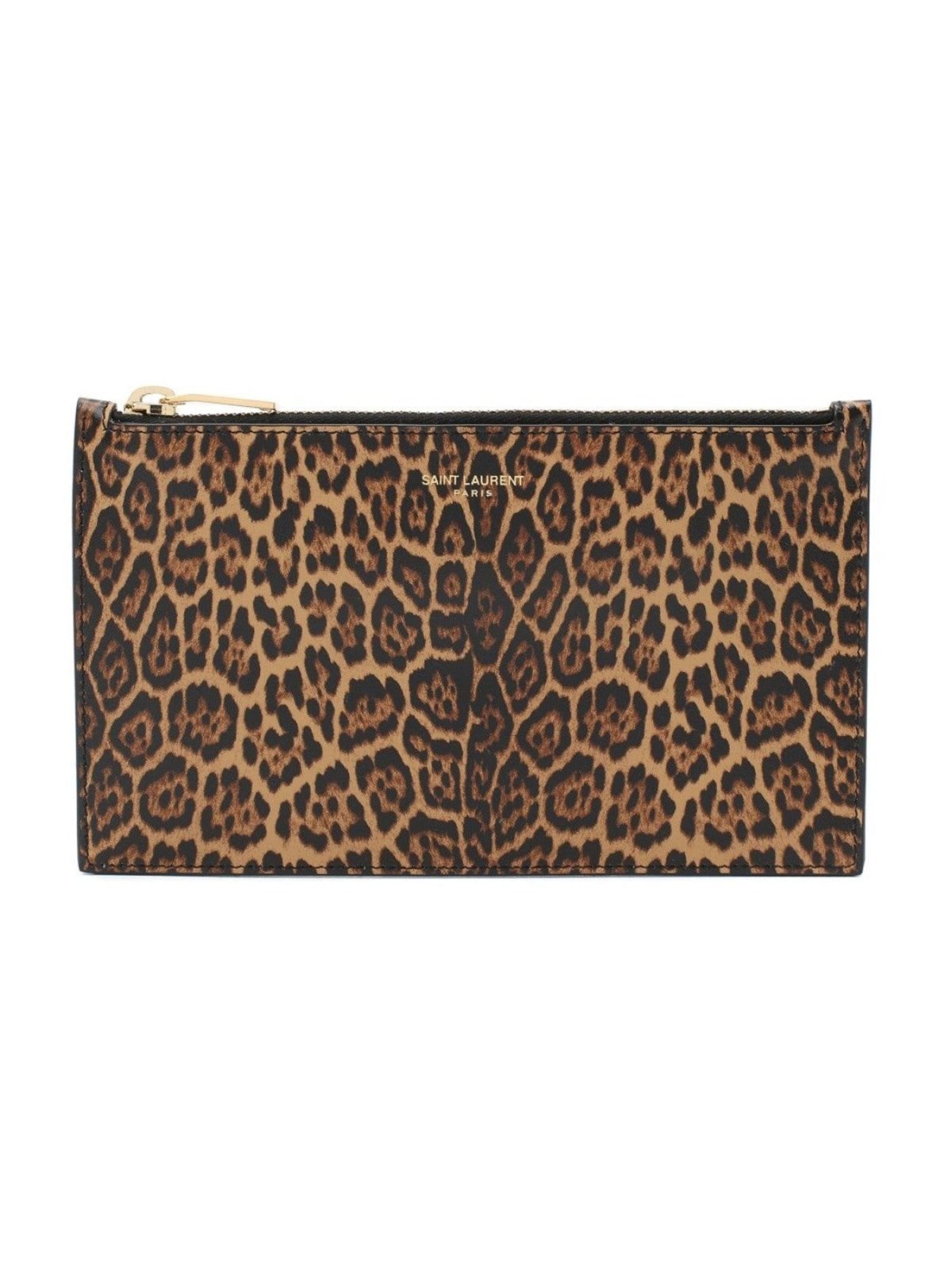 Saint Laurent Leopard Printed Calfskin Leather Small Pouch
