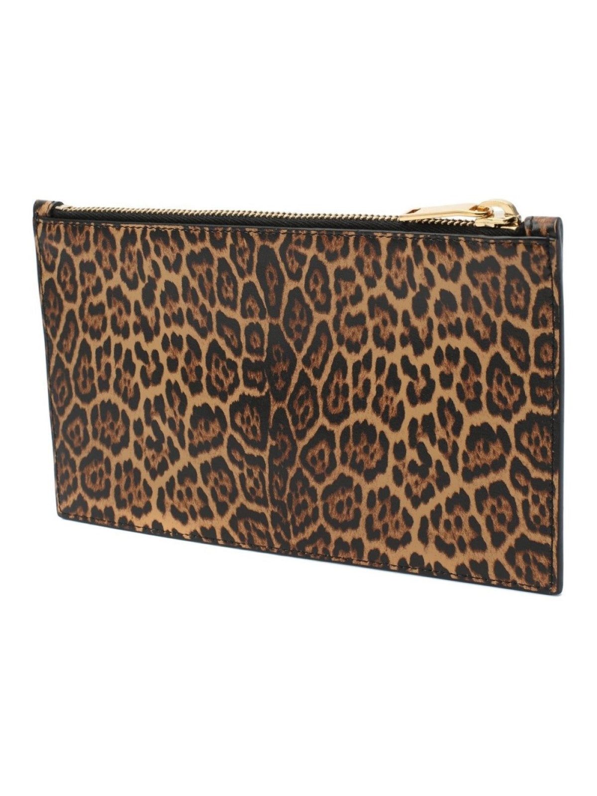 Saint Laurent Leopard Printed Calfskin Leather Small Pouch