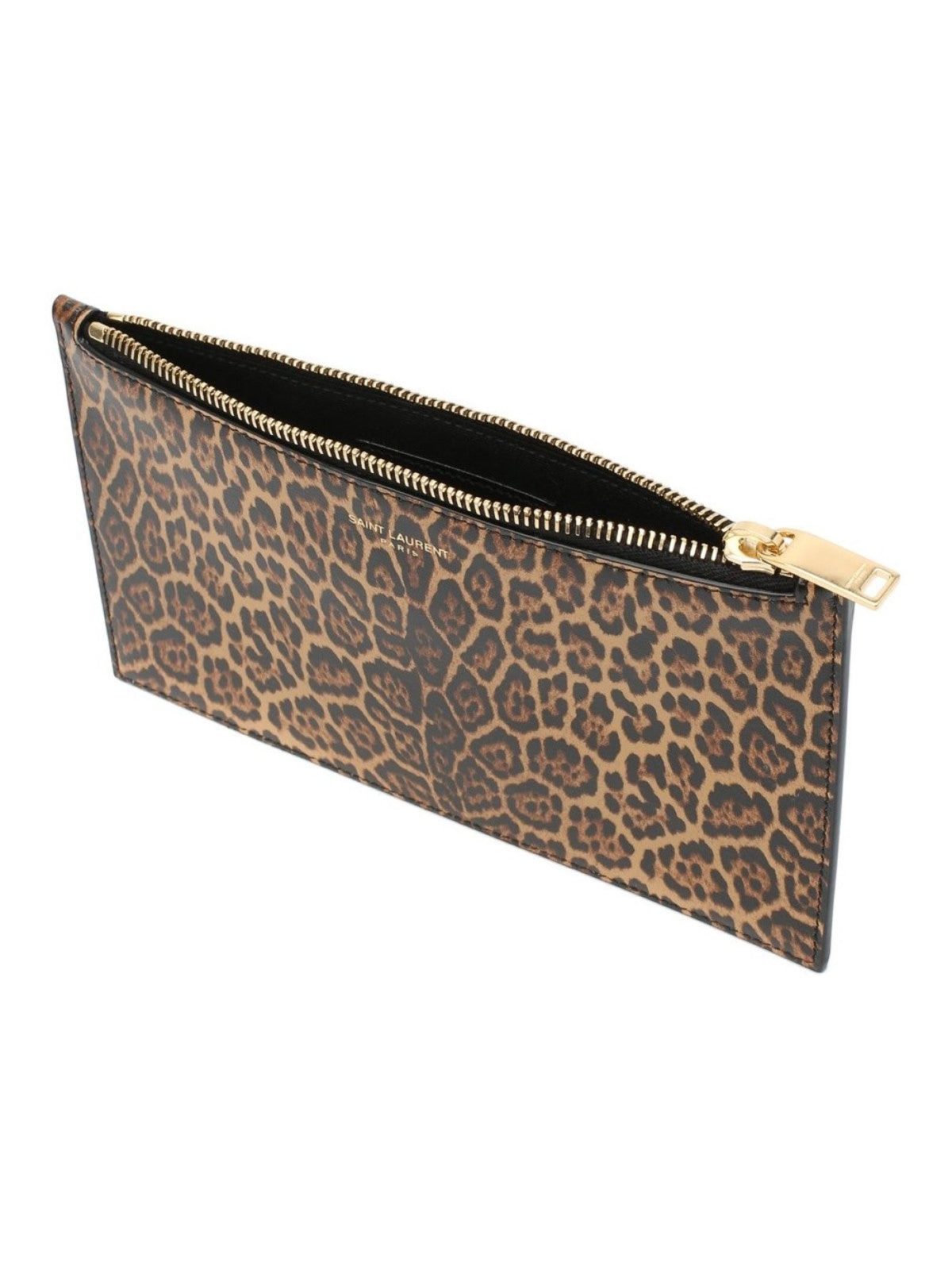 Saint Laurent Leopard Printed Calfskin Leather Small Pouch
