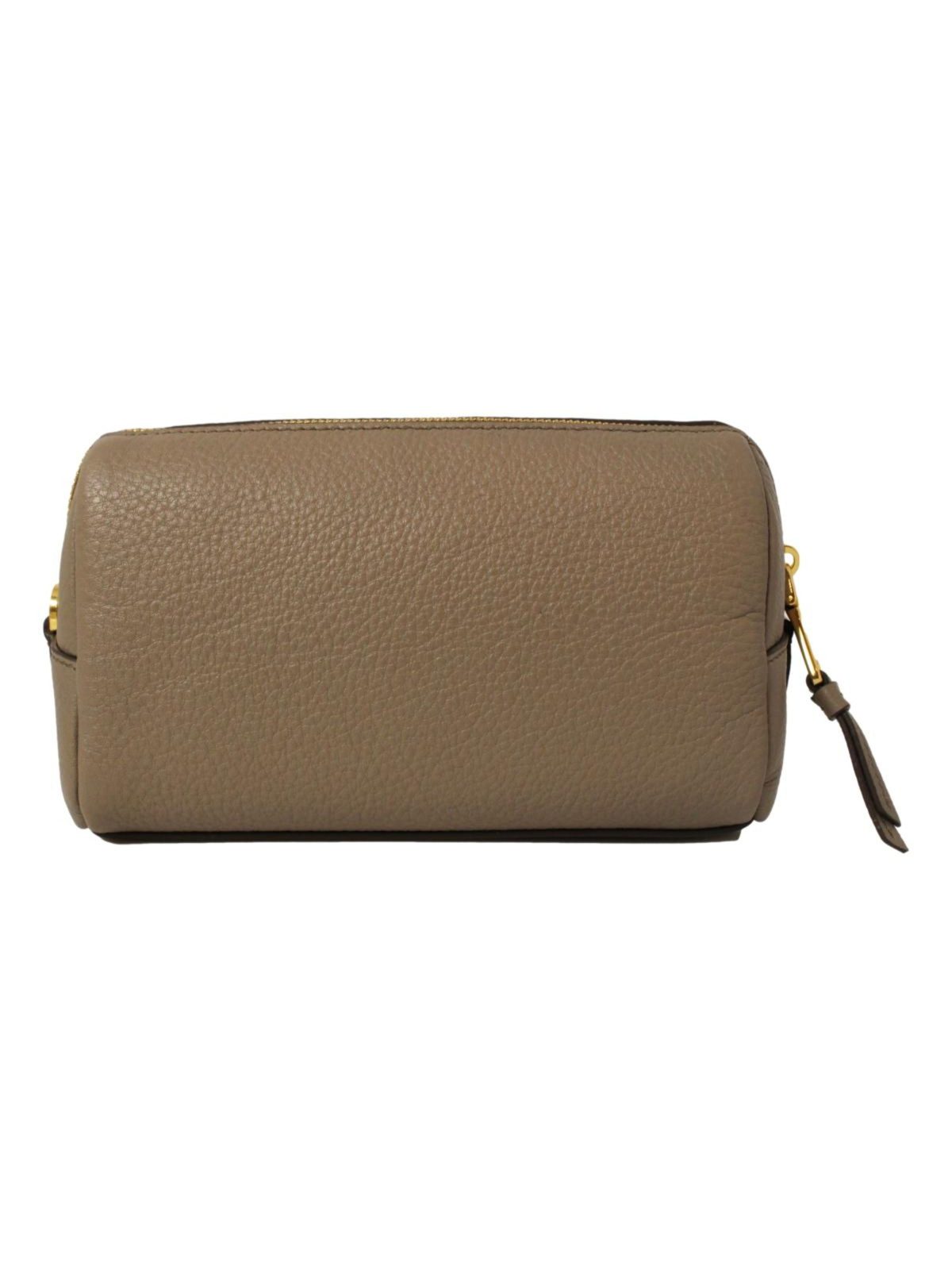 Prada Vitello Daino Argilla Grey Leather Cosmetic Pouch