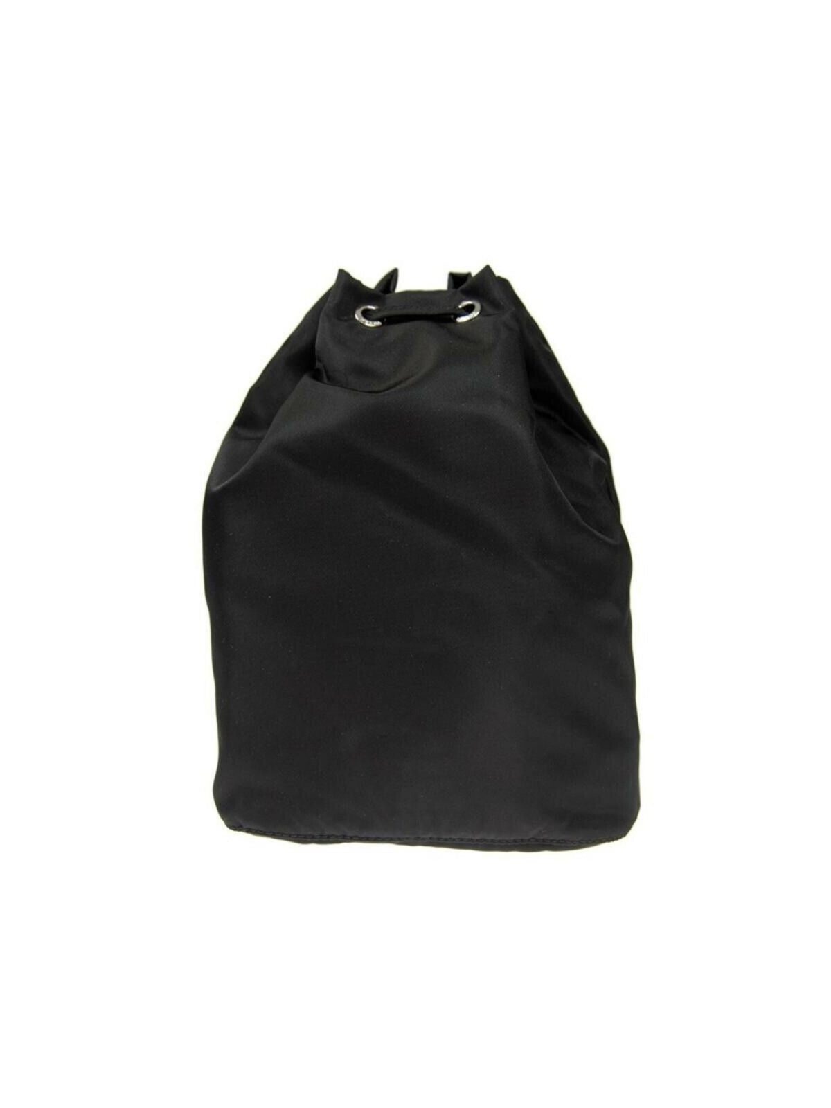 Prada Black Tessuto Nylon Triangle Logo Drawstring Bucket Bag