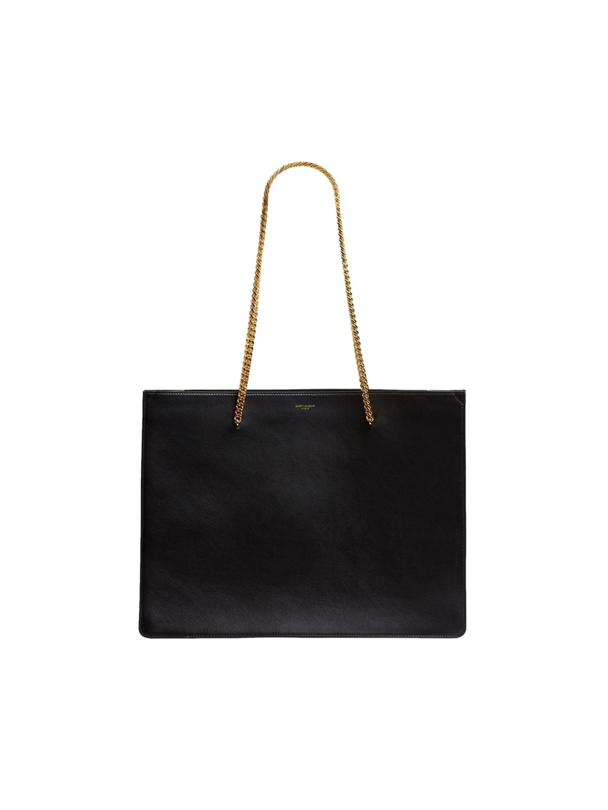 Saint Laurent Siena Ultra Lux Black Calf Leather Chain Shoulder Tote Bag