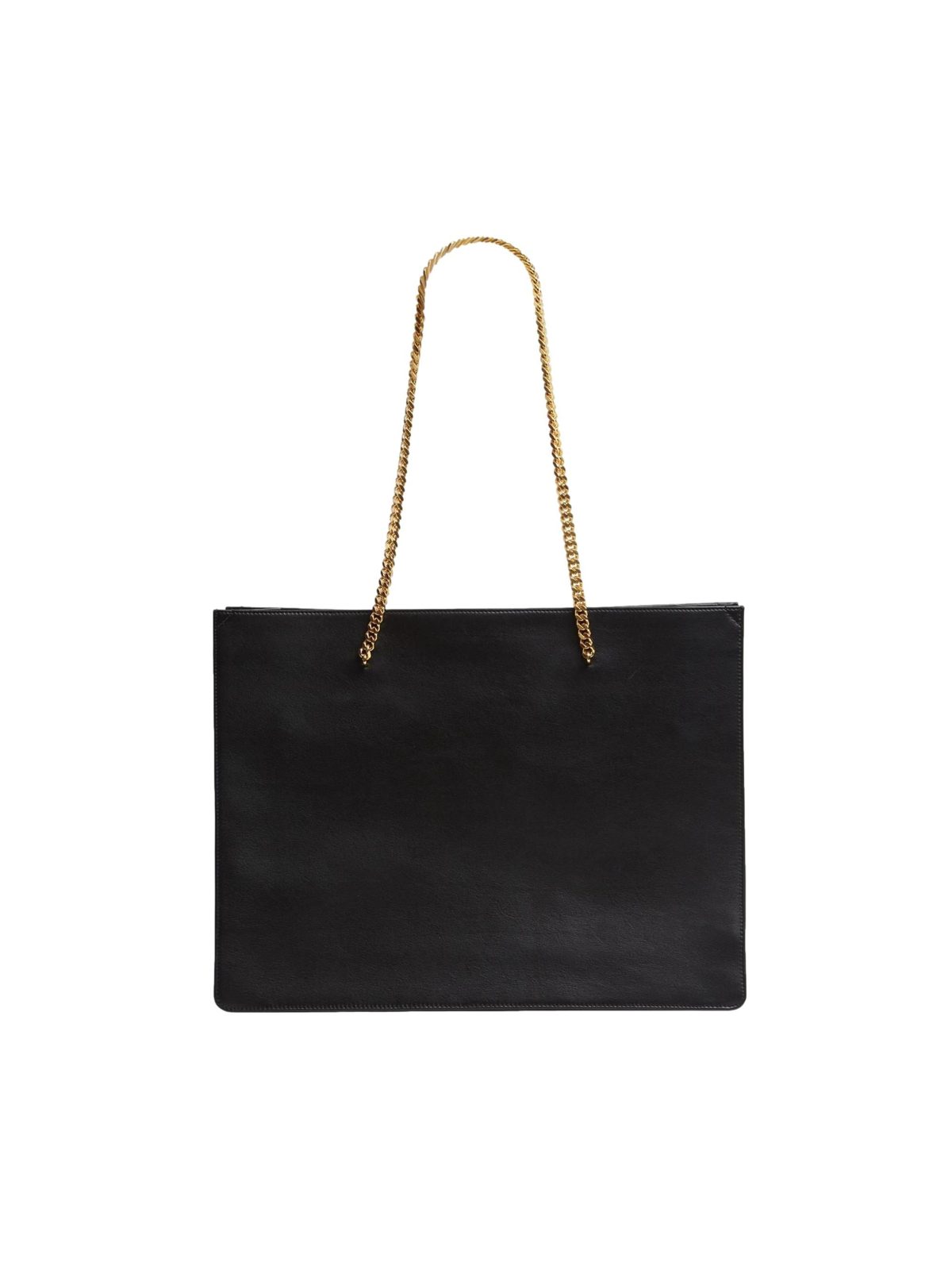 Saint Laurent Siena Ultra Lux Black Calf Leather Chain Shoulder Tote Bag