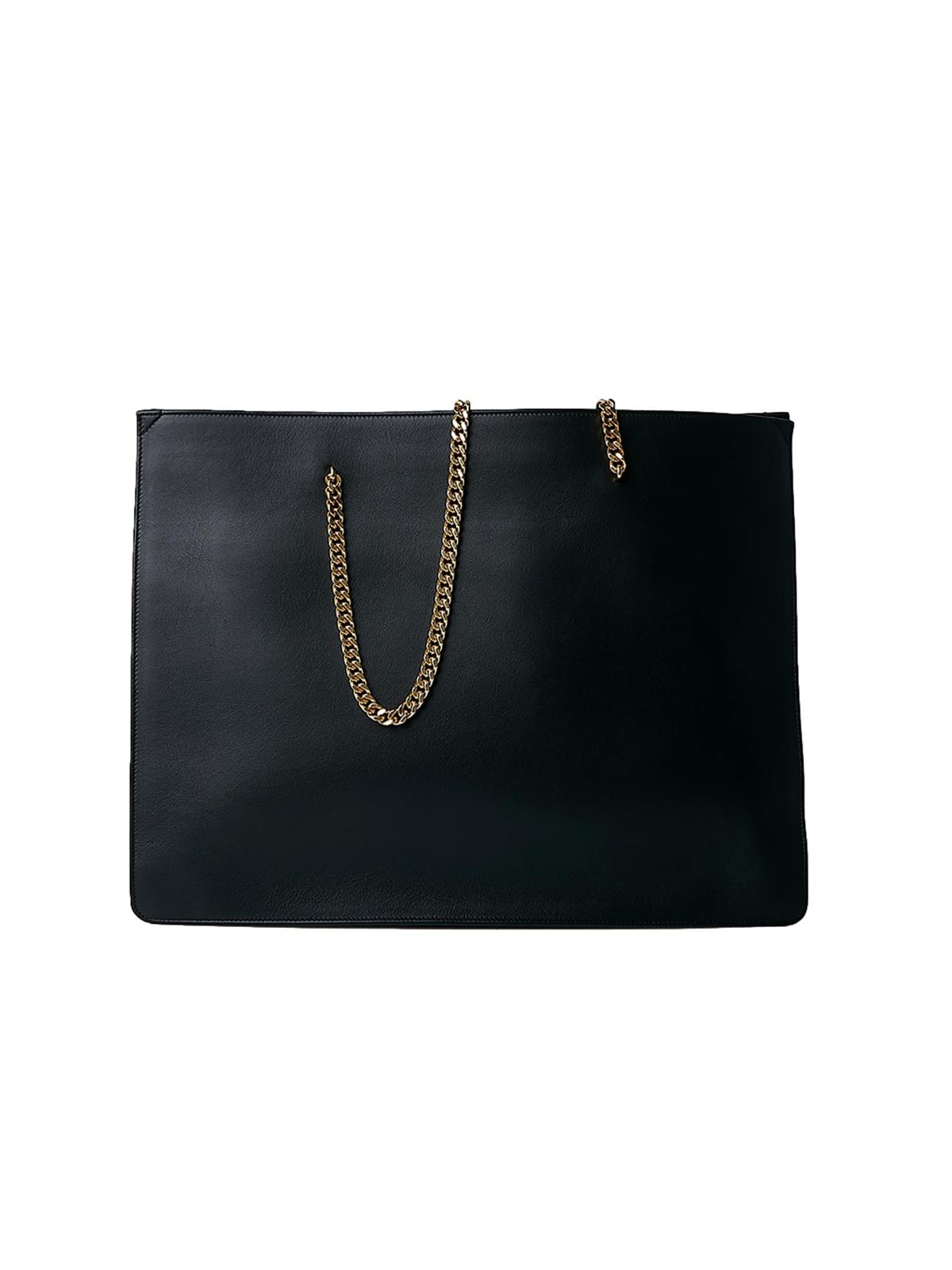 Saint Laurent Siena Ultra Lux Black Calf Leather Chain Shoulder Tote Bag