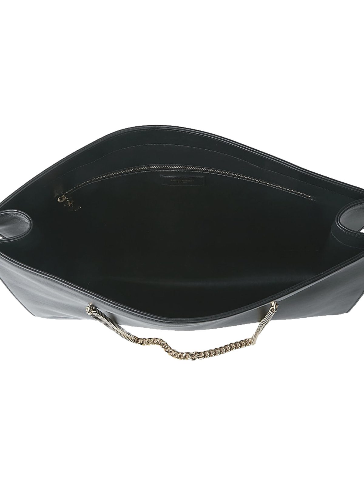 Saint Laurent Siena Ultra Lux Black Calf Leather Chain Shoulder Tote Bag