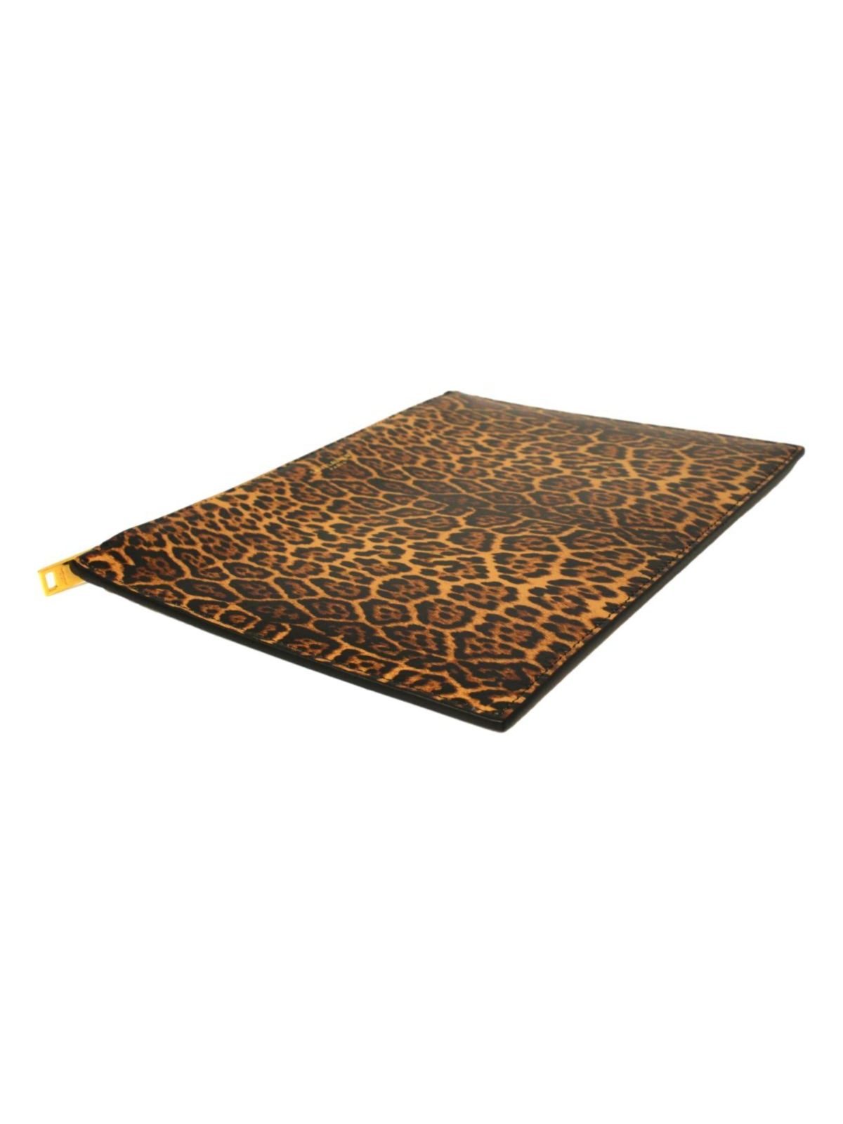 Saint Laurent Leopard Printed Calfskin Leather Medium Pouch