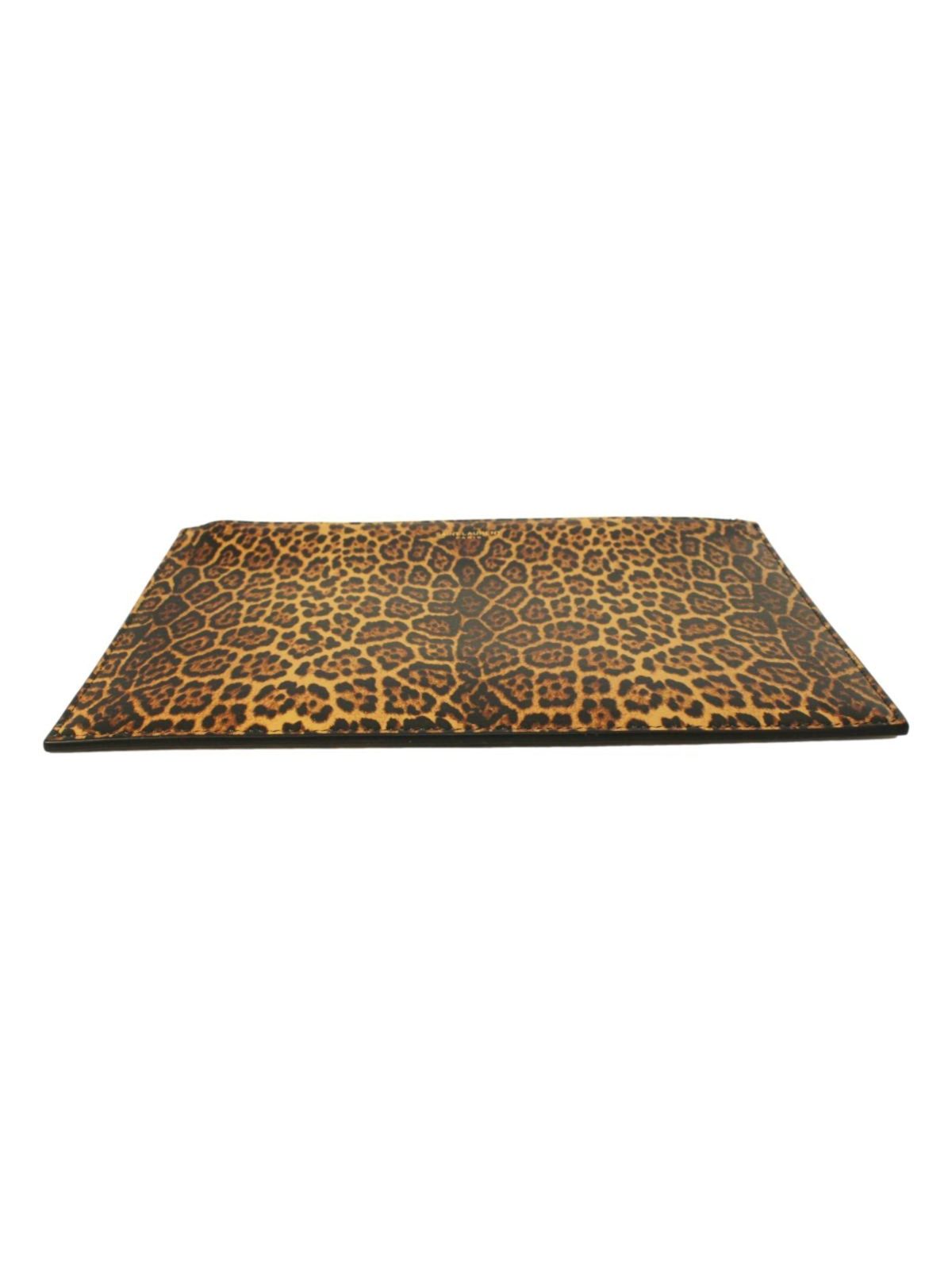 Saint Laurent Leopard Printed Calfskin Leather Medium Pouch