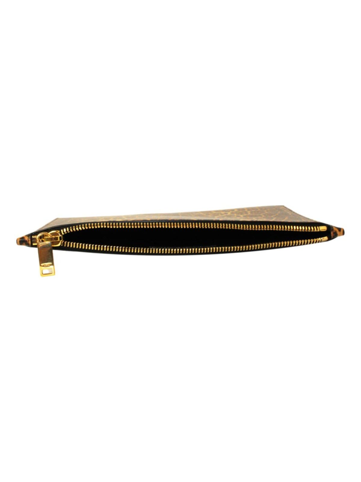 Saint Laurent Leopard Printed Calfskin Leather Medium Pouch