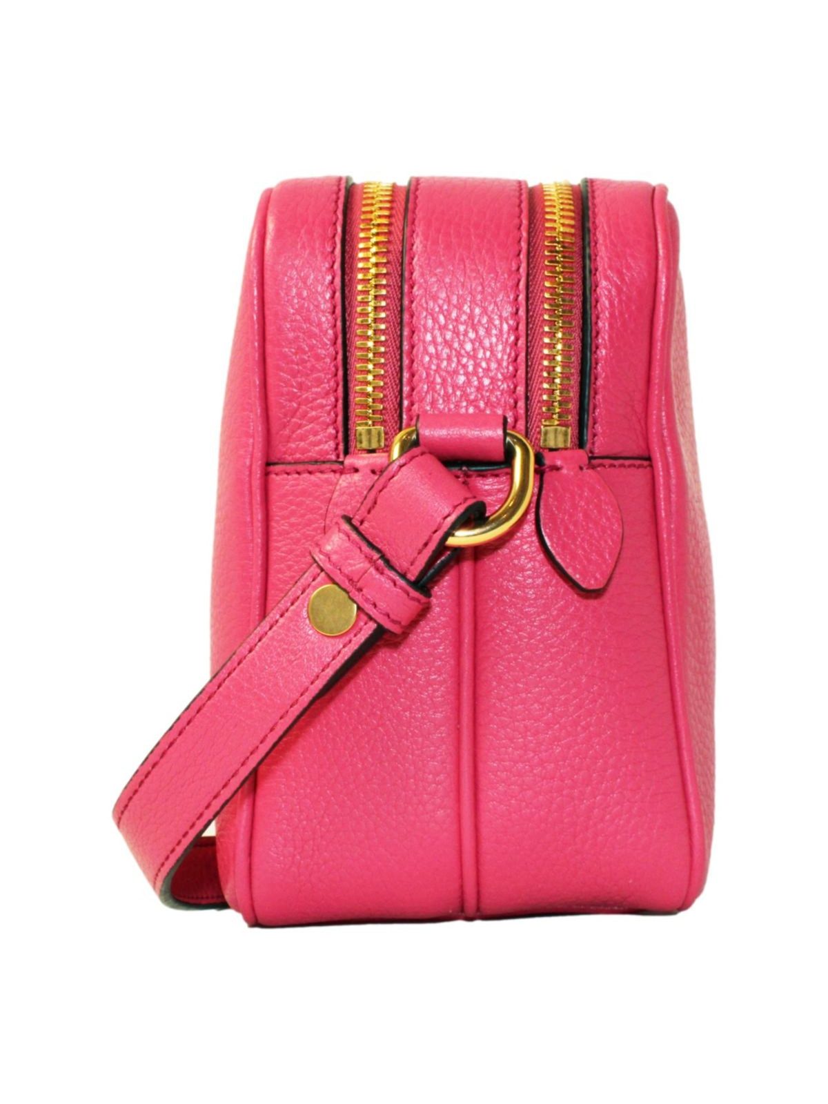 Prada Peonia Pink Vitello Phenix Leather Double Zip Crossbody