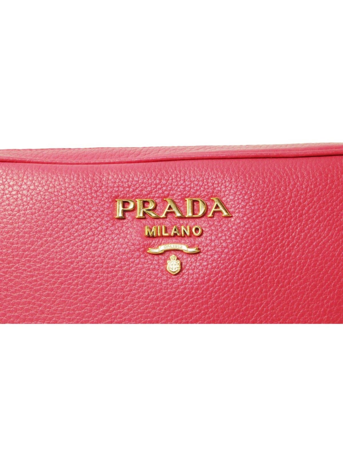 Prada Peonia Pink Vitello Phenix Leather Double Zip Crossbody