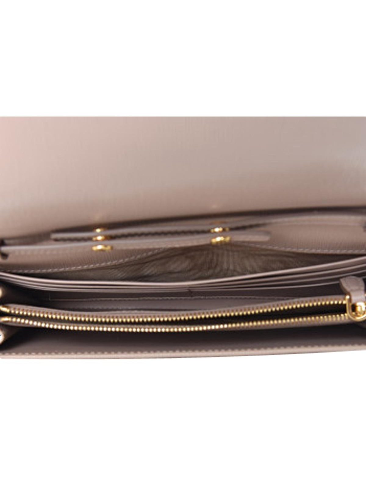 Prada Cipria Beige Vitello Move Leather Chain Wallet Crossbody