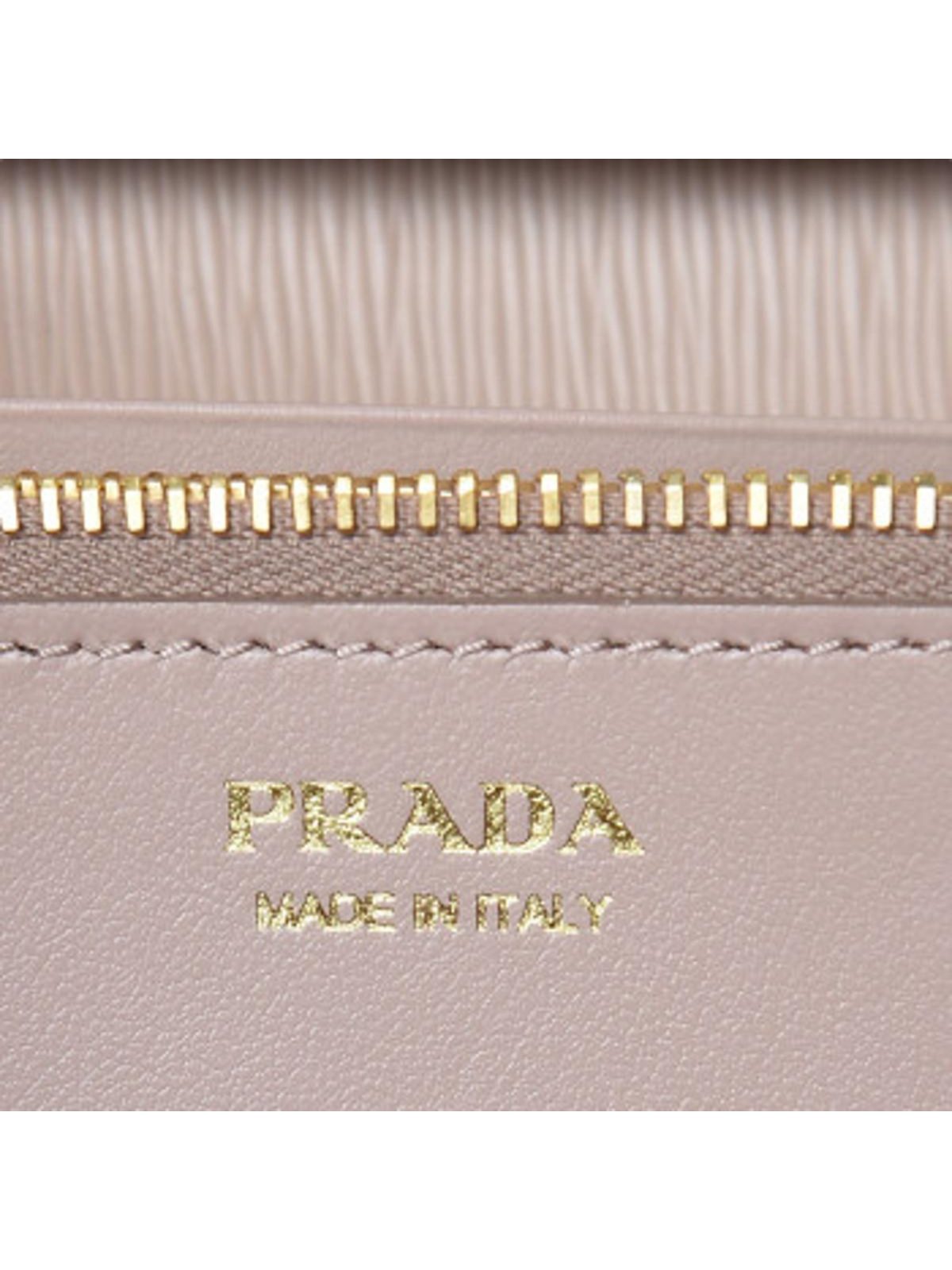 Prada Cipria Beige Vitello Move Leather Chain Wallet Crossbody