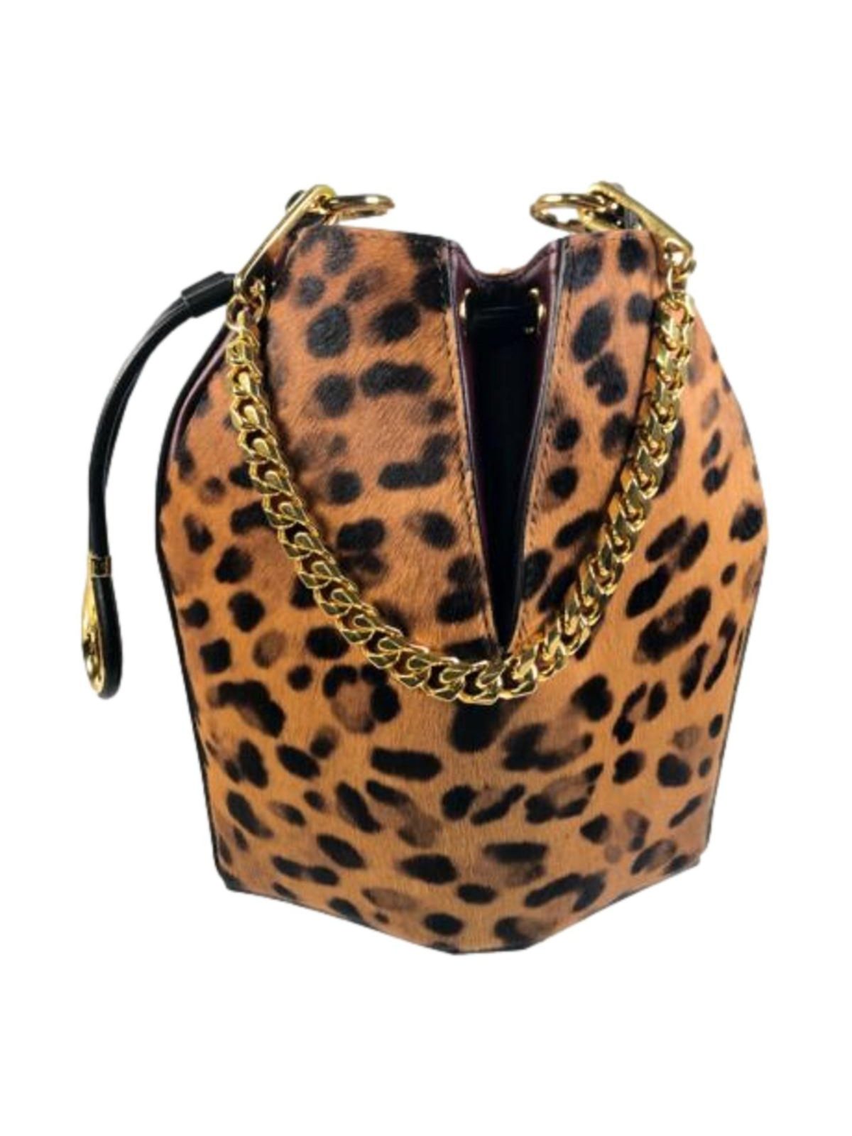 Alexander McQueen The Bucket Bag Leopard Print Pony Hair