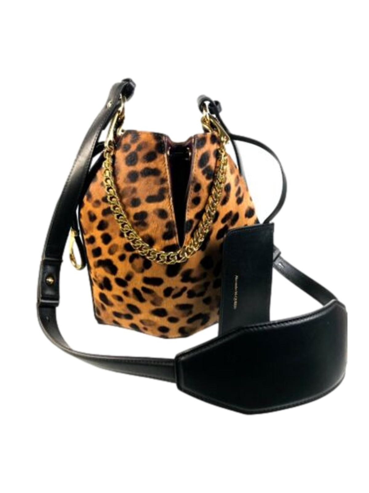 Alexander McQueen The Bucket Bag Leopard Print Pony Hair