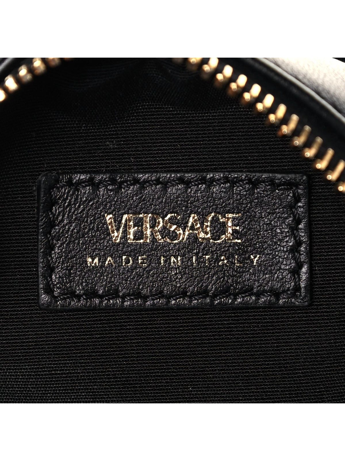 Versace La Medusa Quilted Black Leather Shoulder Bag Gold Medusa Logo