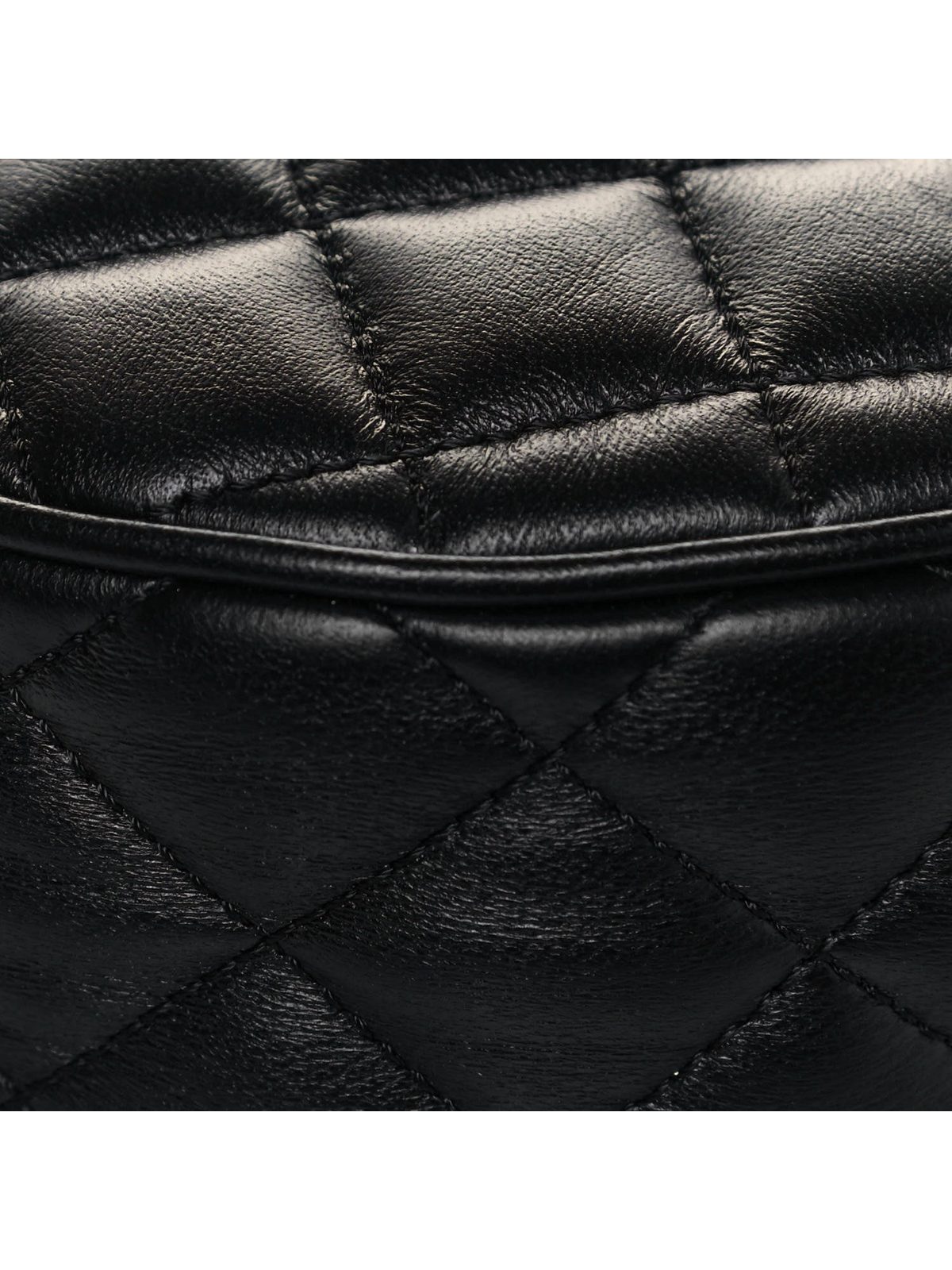 Versace La Medusa Quilted Black Leather Shoulder Bag Gold Medusa Logo