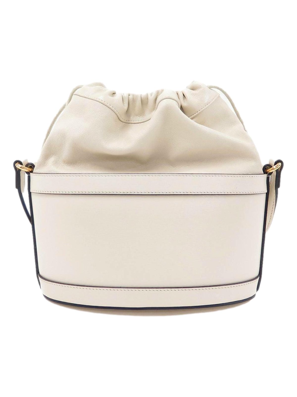 Gucci 1955 Horsebit White Leather Bucket Bag Drawstring Crossbody