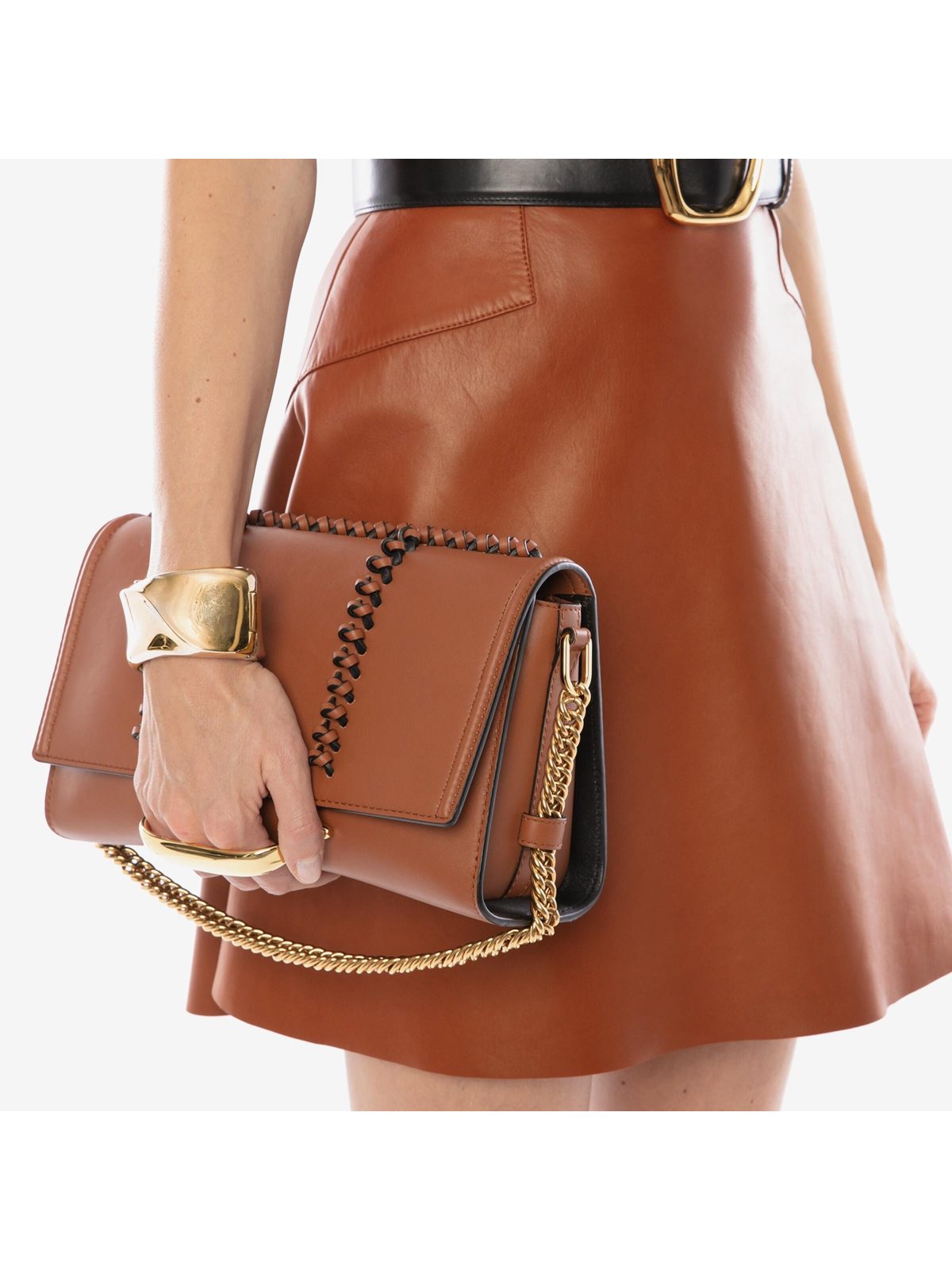 Alexander McQueen The Story Knotted Brown Handbag