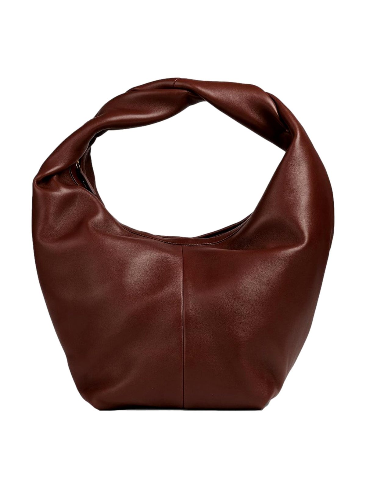 Valentino Garavani Roman Stud Brown Leather Large Hobo Shoulder Bag
