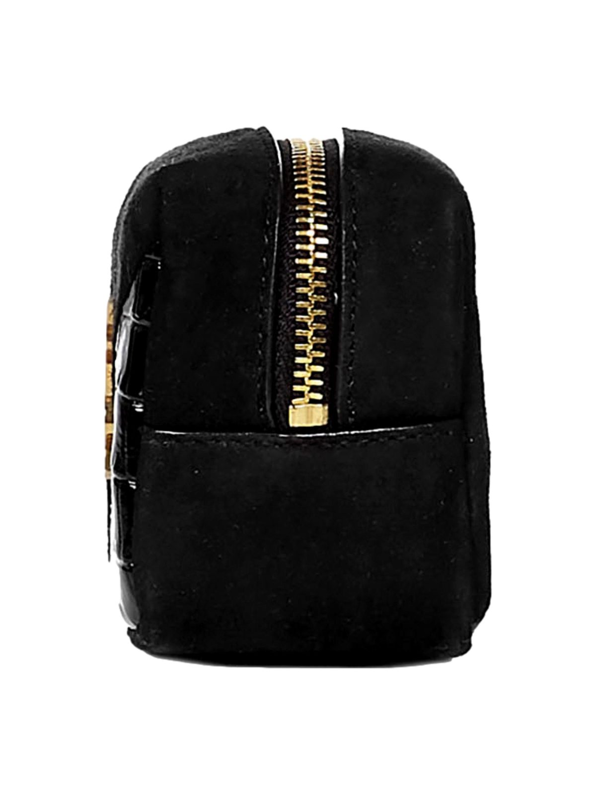 Saint Laurent Jamie YSL Keyring Cube Black Crocodile Print Leather