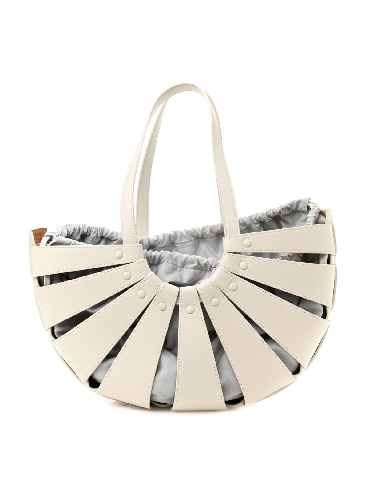 Bottega Veneta The Shell Bag Frost White French Calfskin Shoulder Bag