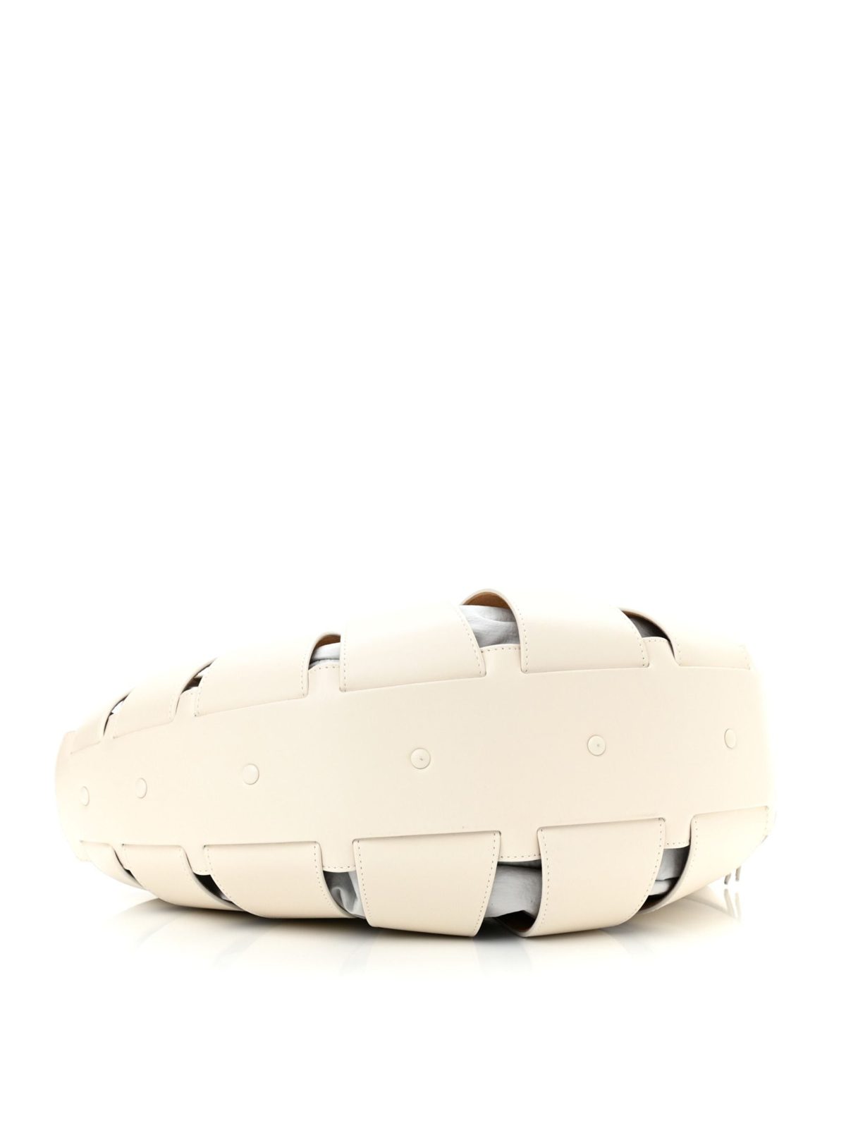 Bottega Veneta The Shell Bag Frost White French Calfskin Shoulder Bag