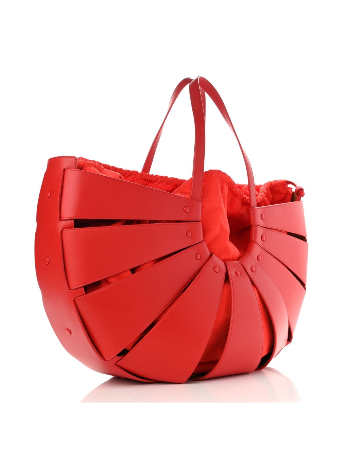 Bottega Veneta The Shell Chili Tomato French Calfskin Leather Shoulder Bag